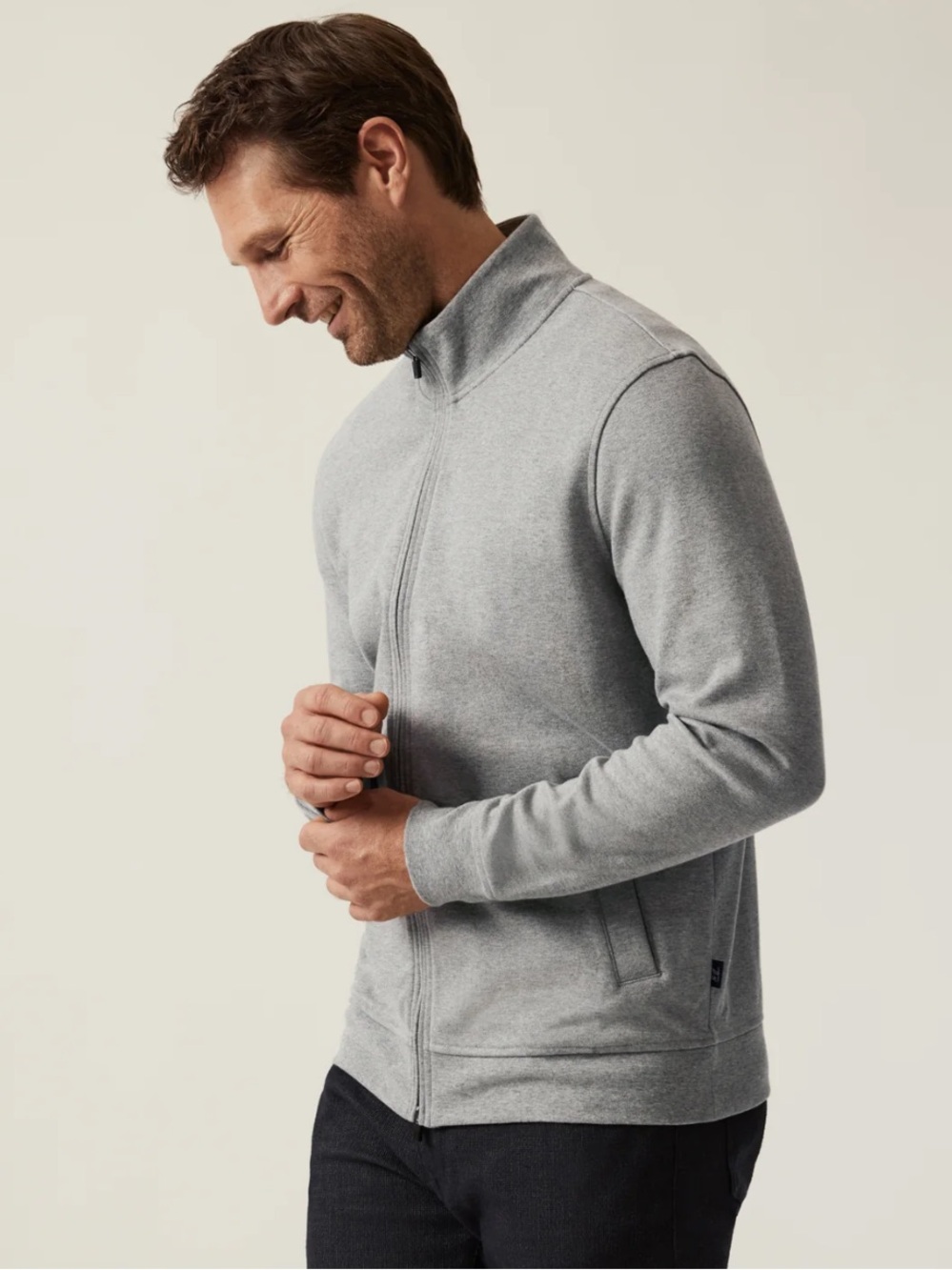 Armani Exchange Light Grey Zip-Up Sweater Jacket